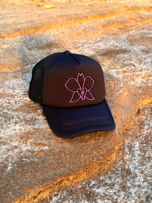 Black Lightning Orchid Trucker